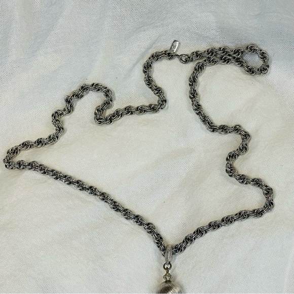 Monet Signed Vintage Bolero Tassel Necklace 1961 Silvertone - Picture 3 of 8